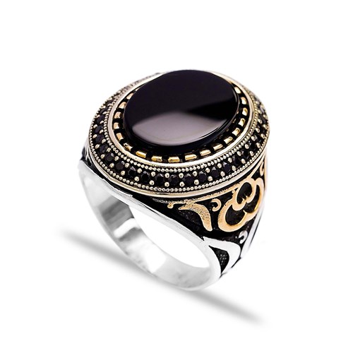 Onyx Authentic Men Ring Wholesale Handmade 925 Sterling Silver